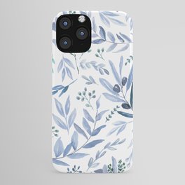 Blue Eucalyptus Pattern iPhone Case