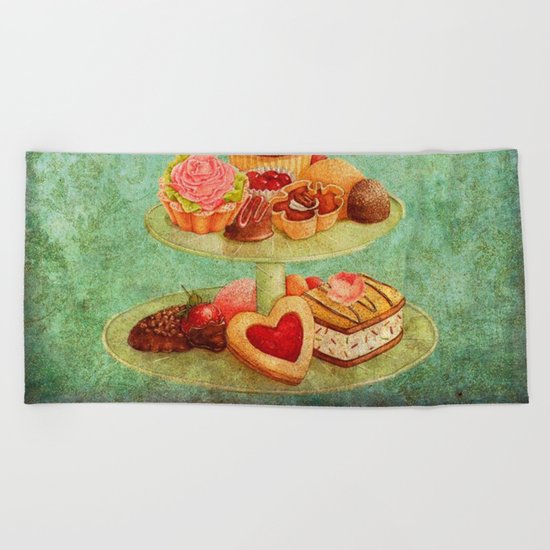 Sweets Vintage Poster 04 Beach Towel