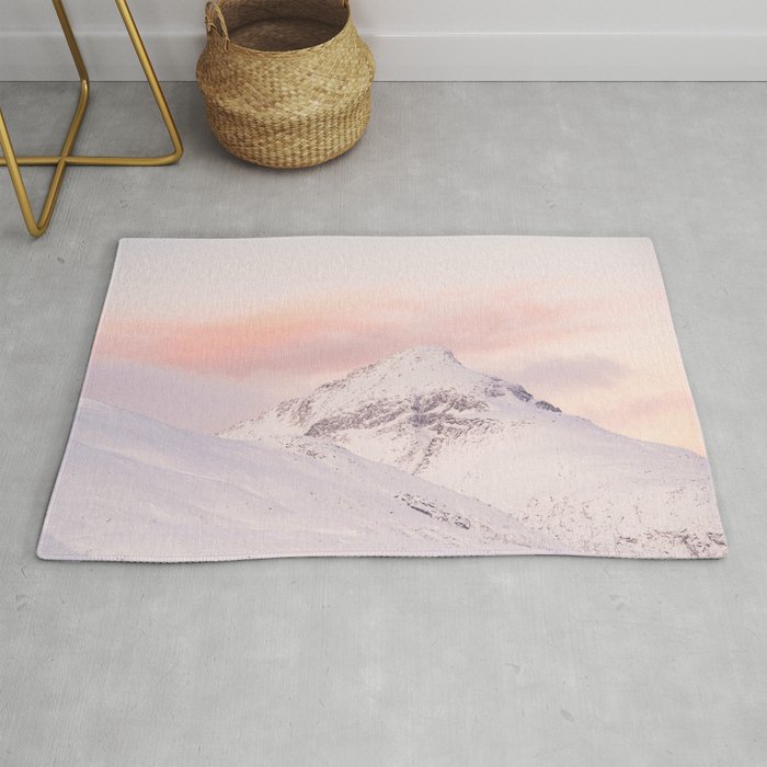 Sunset in the Mountains Photo | Pastel Color Clouds in Norway Art Print | Scandinavia Outdoors Travel Photography Rug
