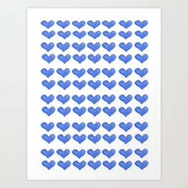 BLUE HEARTS Art Print