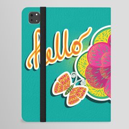 Hello Butterfly and Flower iPad Folio Case
