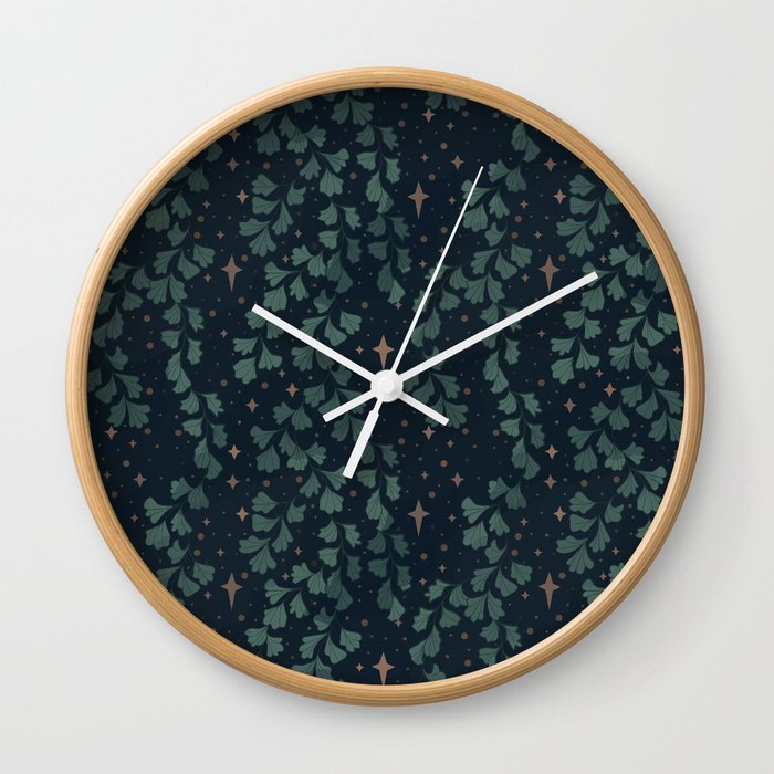 Stars though the ferns Wall Clock