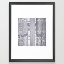 Curtain in window - Interior Photography – Old vintage house - Fine Art Print Framed Art Print