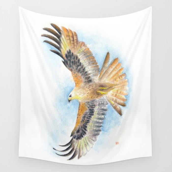 Red Tail Hawk Wall Tapestry