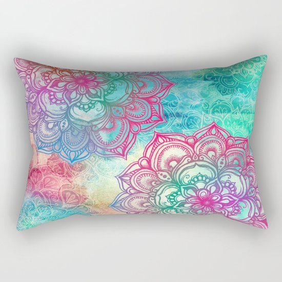 Round & Round the Rainbow Rectangular Pillow