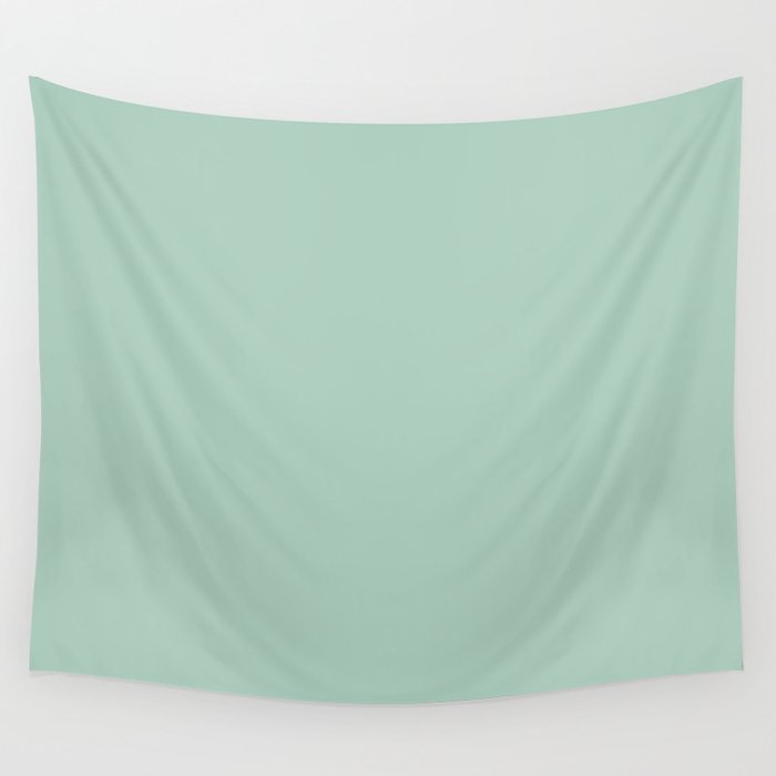 Light Aqua Green Gray Solid Color Pantone Mist Green 13-6110 TCX Shades of Blue-green Hues Wall Tapestry