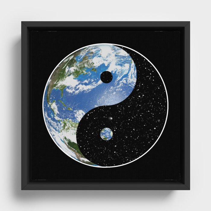 Earth / Space Yin Yang Framed Canvas