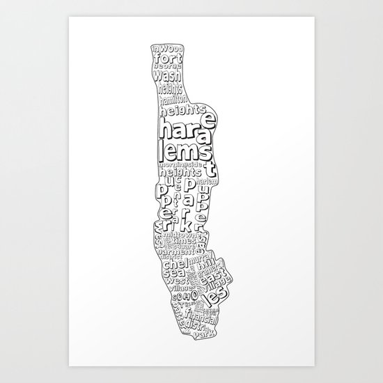 New York City Neighborhoods Art Print