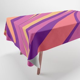 Fluid Vibes Retro Aesthetic Swirl Abstract Mustard Magenta Purple Orange Tablecloth