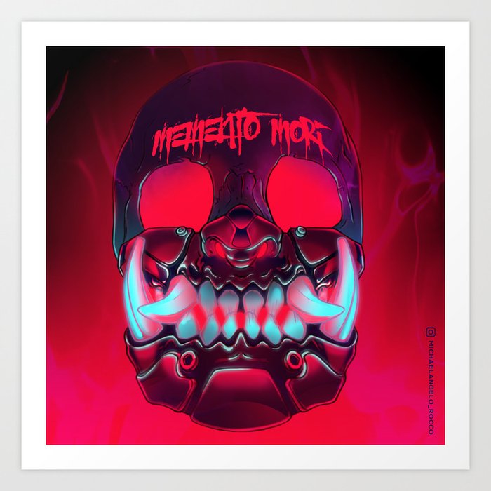 Memento Mori Cyberpunk Skull Art Print by MRocco | Society6