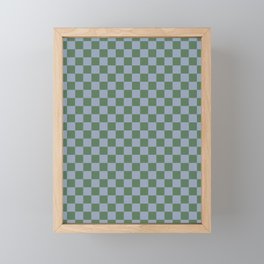 Green and Blue Checkered Framed Mini Art Print