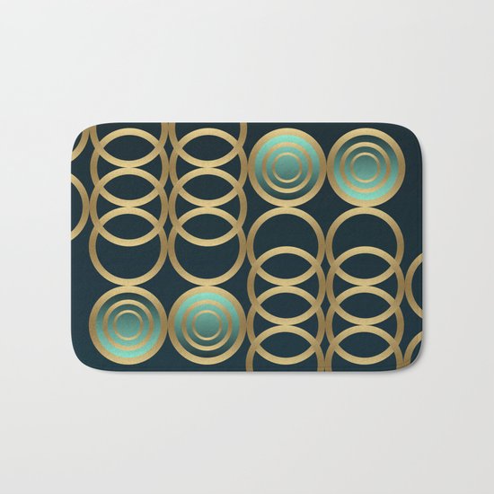 Gold Circles Game Bath Mat