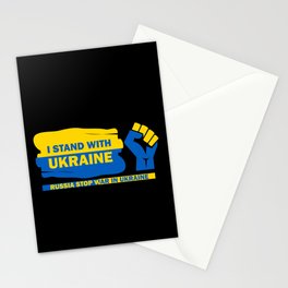 I stand with Ukraine Stop War blue yellow Stationery Card