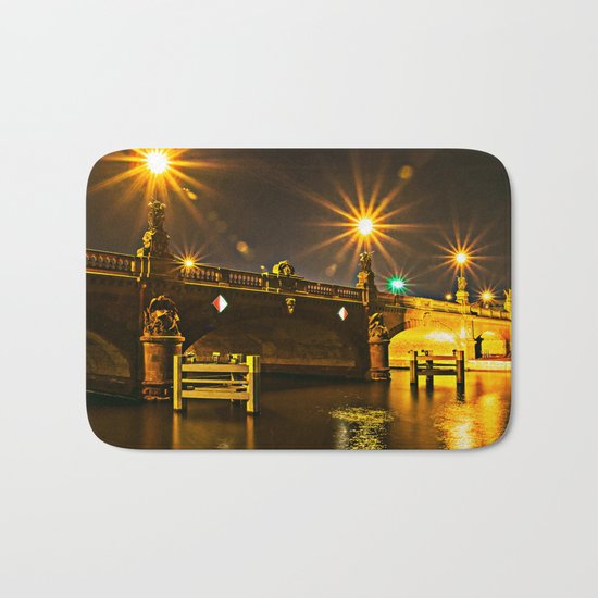 Night on the Moltke-Bridge in Berlin Bath Mat