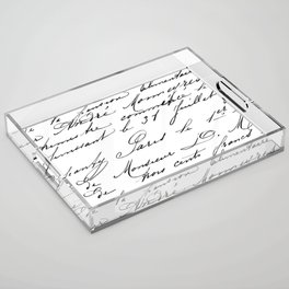 Antique French Script Acrylic Tray