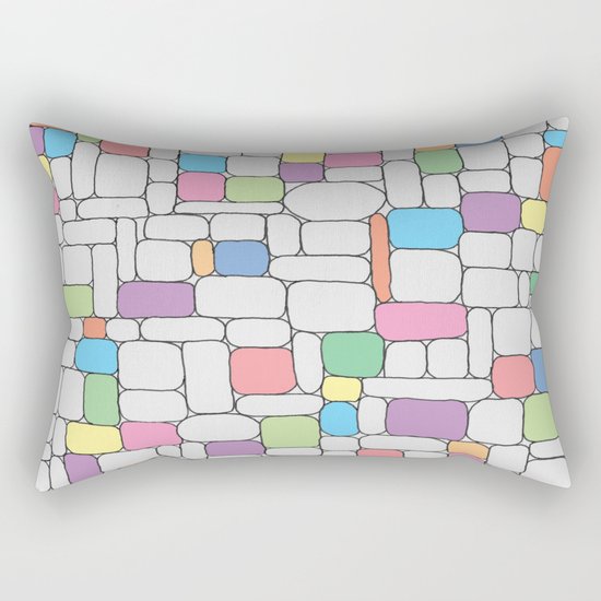 Pastel Stone Wall Rectangular Pillow
