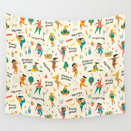 Body Positivity Pattern - Love yourself Wall Tapestry