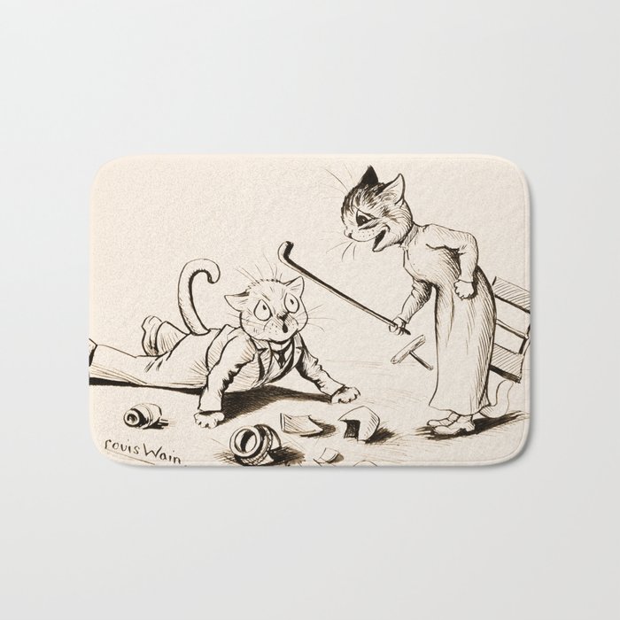  Cat Life by Louis Wain Bath Mat