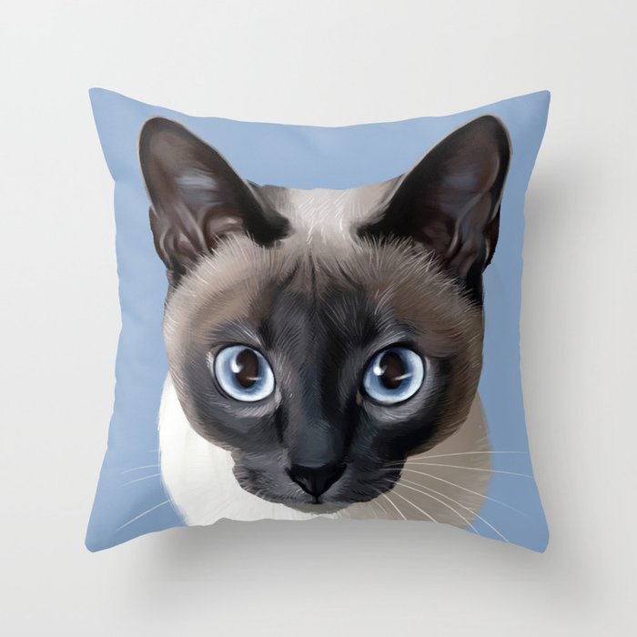 Siamese Cat Throw Pillow