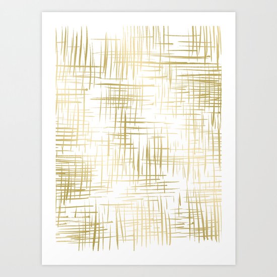 Crosshatch Gold Art Print