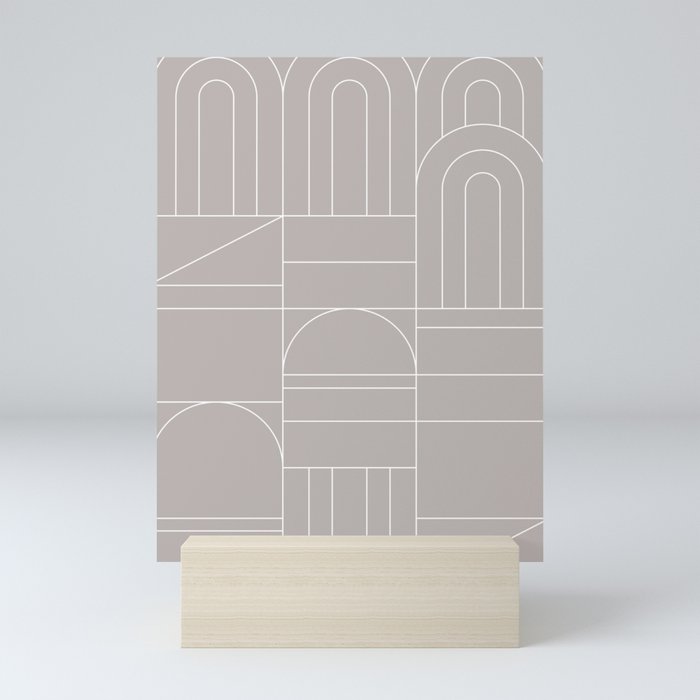Deco Geometric 04 Grey Mini Art Print