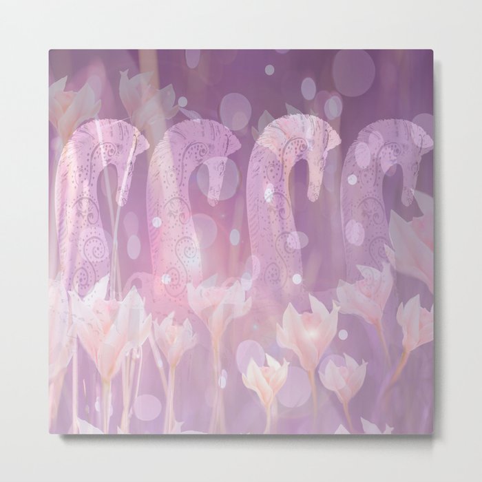 Fantasy Horses In Magical Forest #decor #society6 #buyart Metal Print