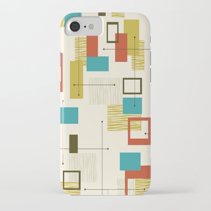 mid century modern, sputnik pattern iphone case