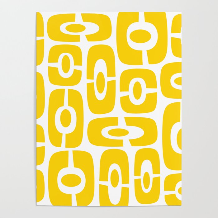 Mid Century Modern Cosmic Abstract 231 Yellow Poster