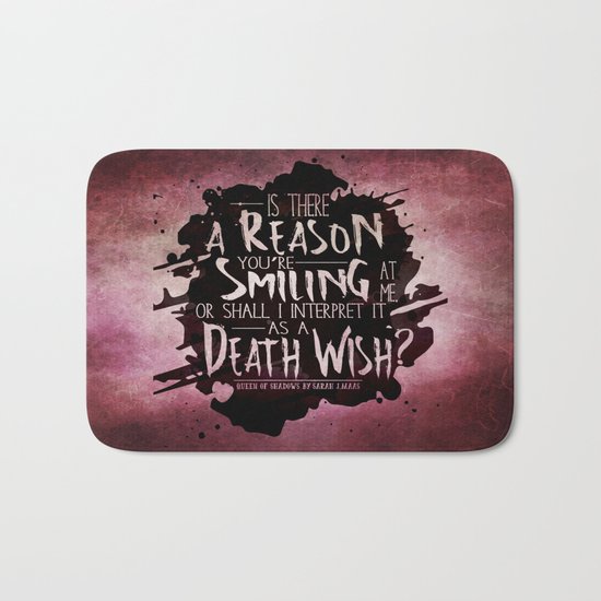 Death Wish quote Design Bath Mat