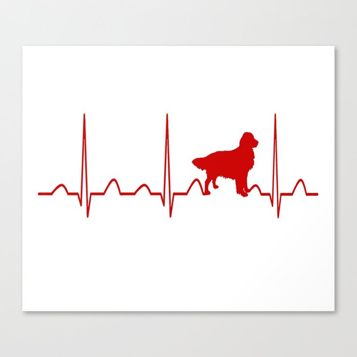 Golden Retriever Heartbeat Canvas Print