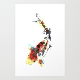 Watercolor design. Koi fish. Japanese style. Art Print