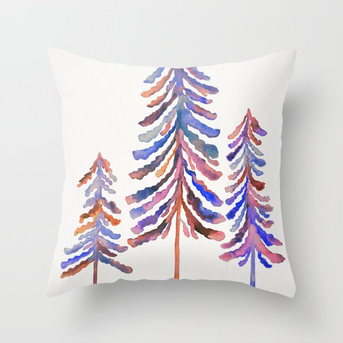 Pine Trees – 90s Color Palette Throw Pillow