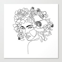 Flower Head Line Canvas Print