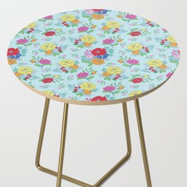 Bright Florals - Light Blue Rainbow Side Table