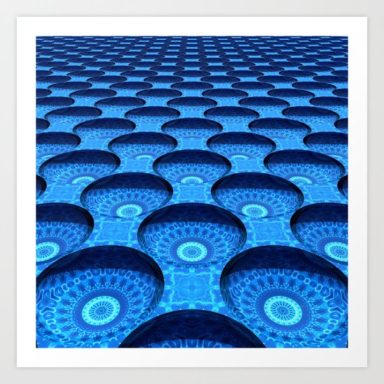 Blue Dimples with Kaleidoscopes Art Print
