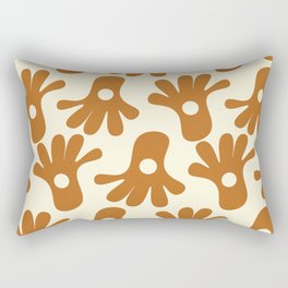 Abstract vintage hand pattern - Ruddy Brown and Cornsilk Rectangular Pillow