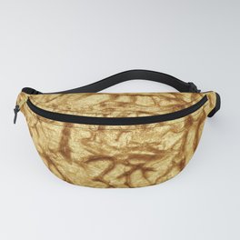 Gold Waves and Ripples Textured Wavelet Paint Art Fanny Pack