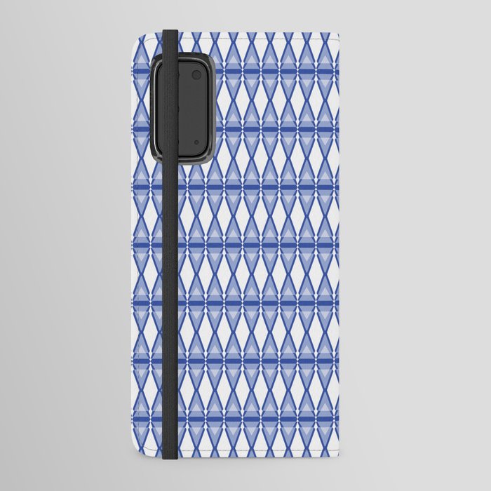 Rounded Edge Triangles Pattern - Blues Android Wallet Case