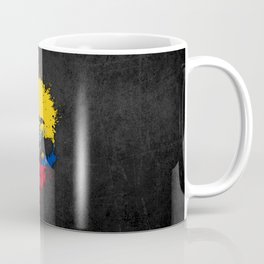 Flag of Ecuador on a Chaotic Splatter Skull Coffee Mug
