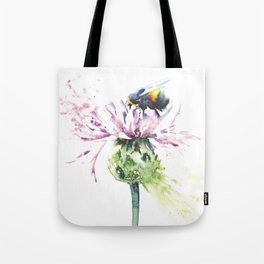 Bee on Thistle Tote Bag