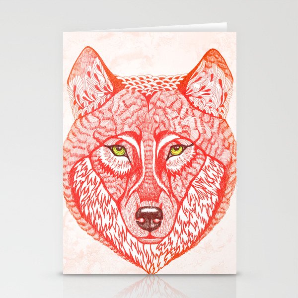 Red wolf Stationery Cards