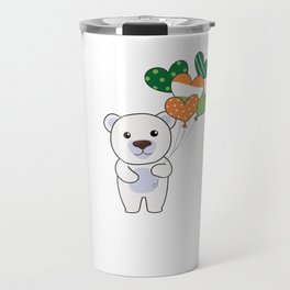 Polar Bear With Ireland Balloons Cute Animals Travel Mug