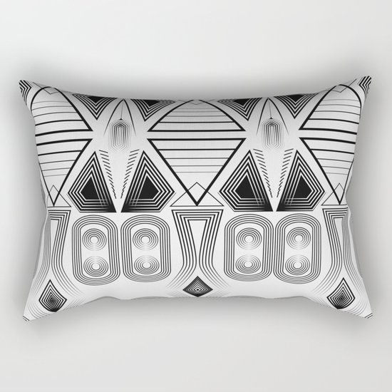 Art Deco. "Black and light gray" 28 . Rectangular Pillow