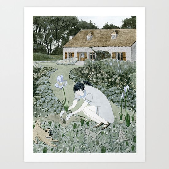 Planting Irises Art Print