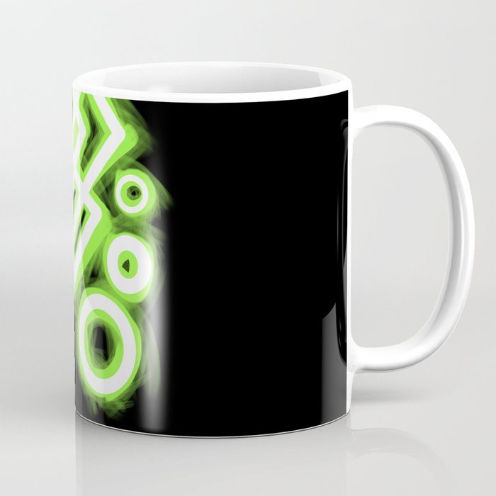 Glowing green cyberpunk pattern Coffee Mug
