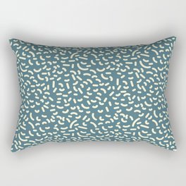 Teal and Cream Retro Memphis Style Pattern Rectangular Pillow