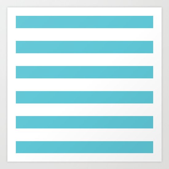 Simply Stripes in Seaside Blue Art Print