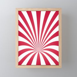 Red White and Pink Stripes Swirl Funnel Vintage Framed Mini Art Print