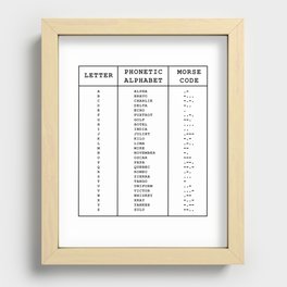 International Phonetic Alphabet / Morse Code Recessed Framed Print