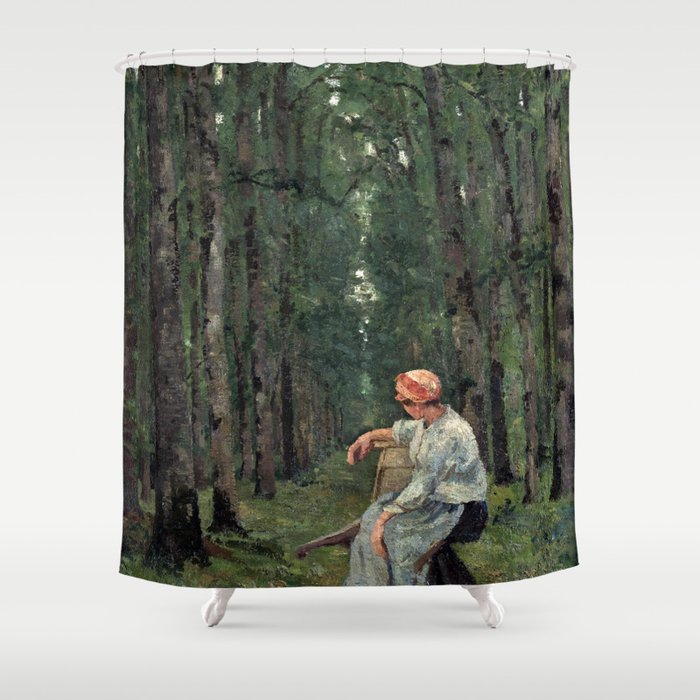 Ion Andreescu Woman In The Woods Shower Curtain By Pdpress Society6